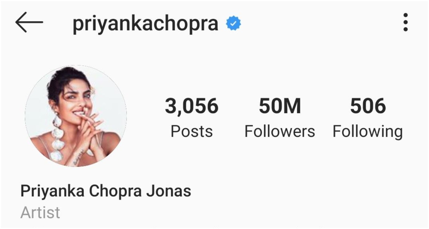 Priyanka Chopra Instagram: बॉलीवुड एक्ट्रेस प्रियंका चोपड़ा ने इंस्टाग्राम पर पूरे किए 50 मिलियन फॉलोअर्स