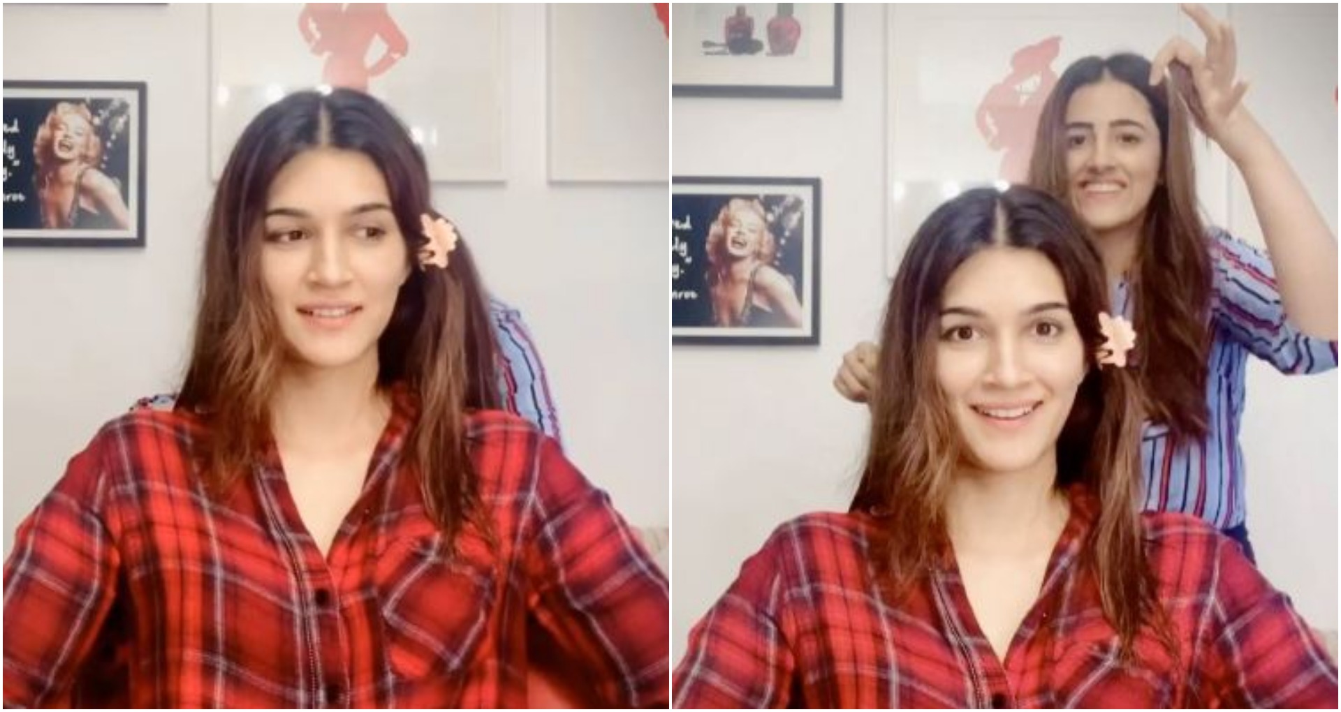कृति सेनन ने बहन नूपुर से डर-डर के कटवाए अपने बाल, वीडियो सोशल मीडिया पर हो रहा है Viral