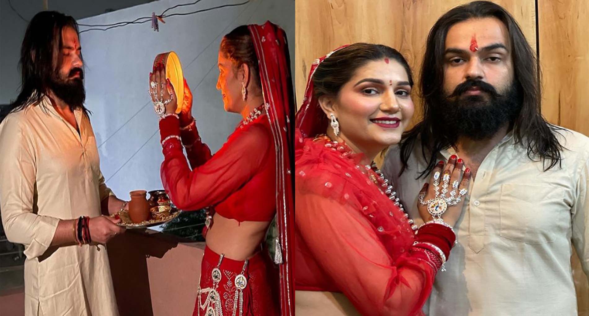 Sapna Choudhary Photos: सपना चौधरी ने पति के साथ शेयर की करवा चौथ कीं PHOTOS!