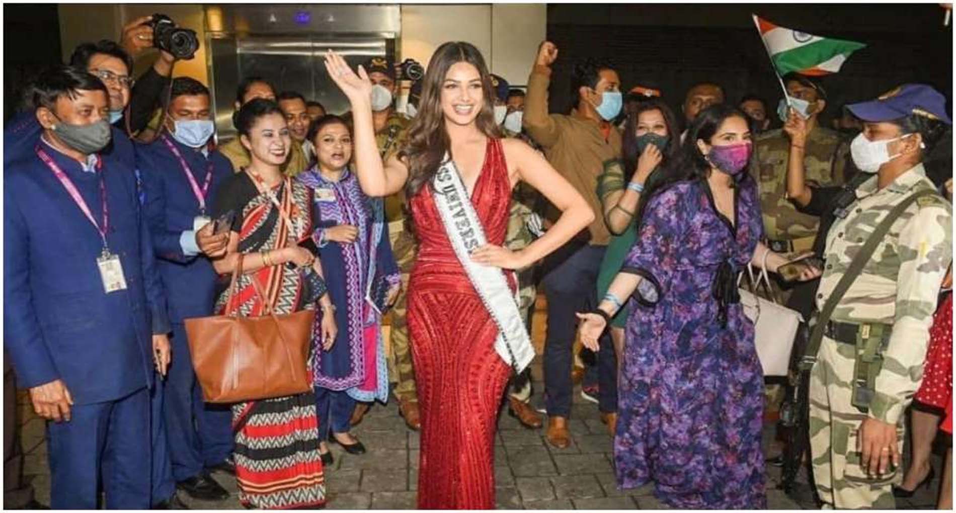 Miss Universe 2021: भारत वापस लौटीं हरनाज कौर संधू, एयरपोर्ट पर हुआ भव्य स्वागत