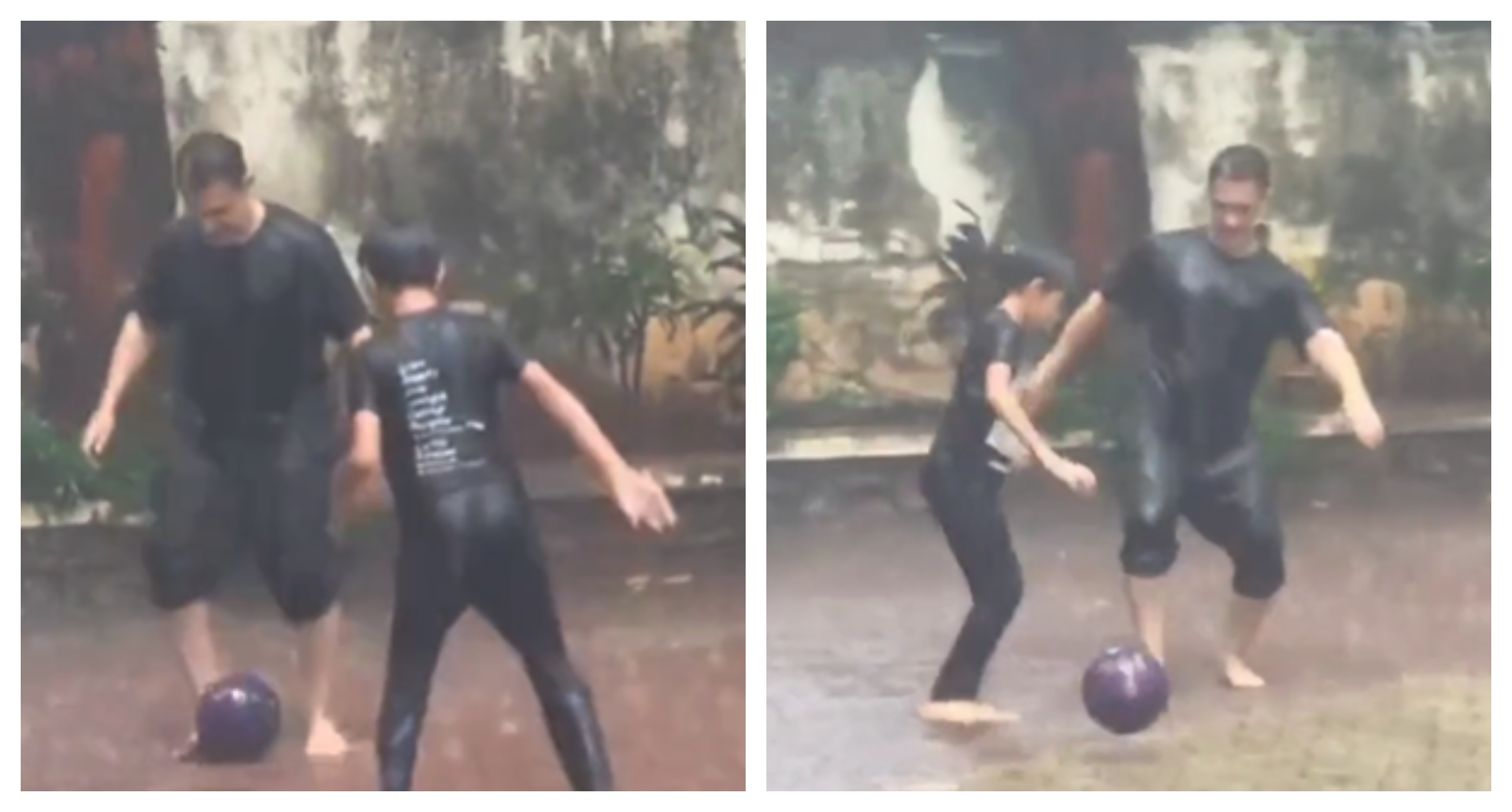 Aamir Khan ने अपने  बेटे आज़ाद के साथ खेला मौसम की पहली बारिश में फुटबॉल मैच, वायरल हुआ वीडियो।