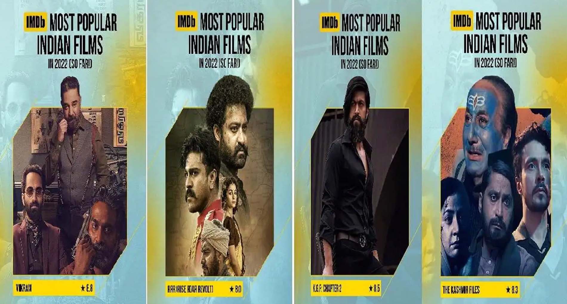 आइएमडीबी की 10 भारतीय फिल्म में विक्रम बनी मोस्ट पॉपुलर फिल्म, लिस्ट में हैं RRR और रनवे 34 सहित ये फ़िल्में