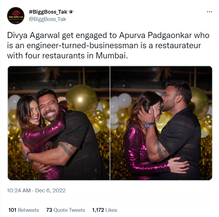 Divya Agarwal Engagement