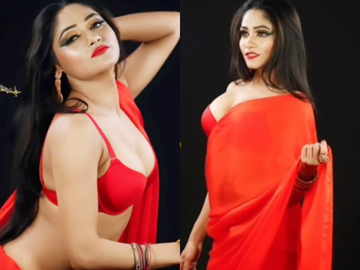 Shweta Sharma: श्वेता शर्मा ने लाल साड़ी पहने दिखाया अपना कातिलाना अंदाज, सेक्सी फिगर पर टिकी फैंस की नजरें